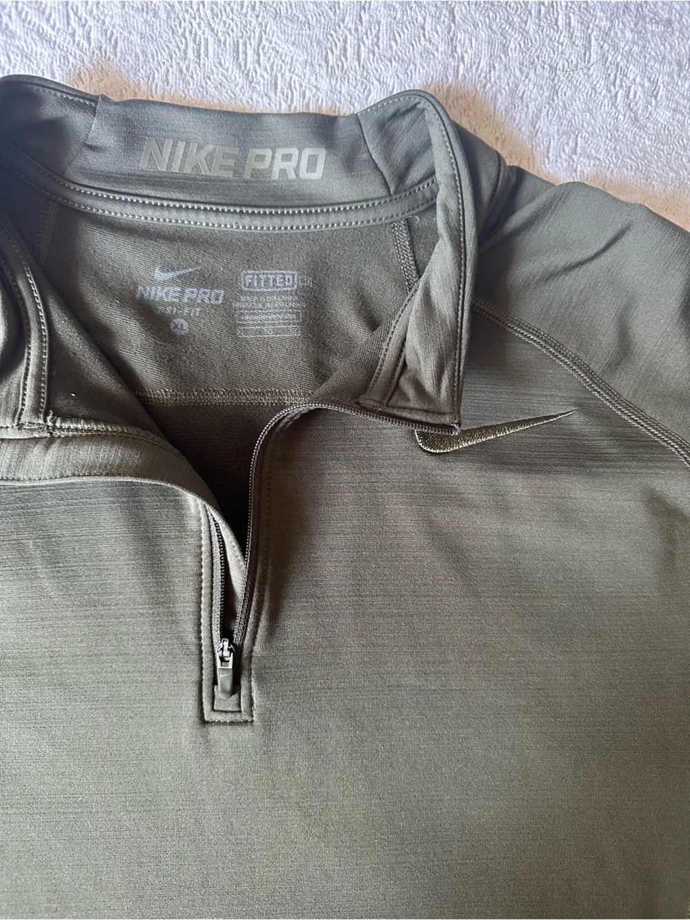 Nike Olive Green Half-Zip Training Top
